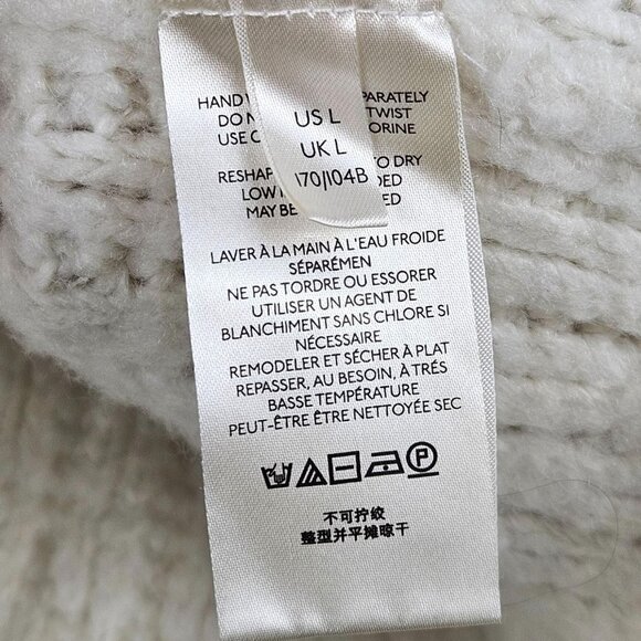Free People Carter Pullover Knit Sweater Womens Size L Ivory OB1368378 Cream - Picture 6 of 9